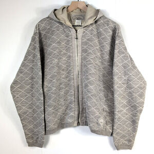 Blue Willis Mens XL Zip Hoodie Sweater Gray Knit Vintage 90s Full Zip Cardigan